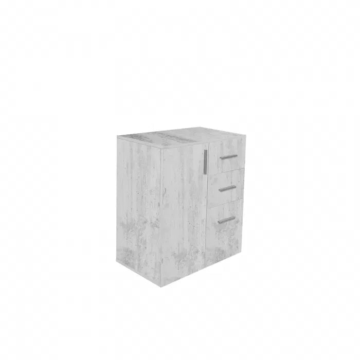 Comoda Alma, 1 Usa, 3 Sertare, 70x40x82 Cm, Pin Antichizat