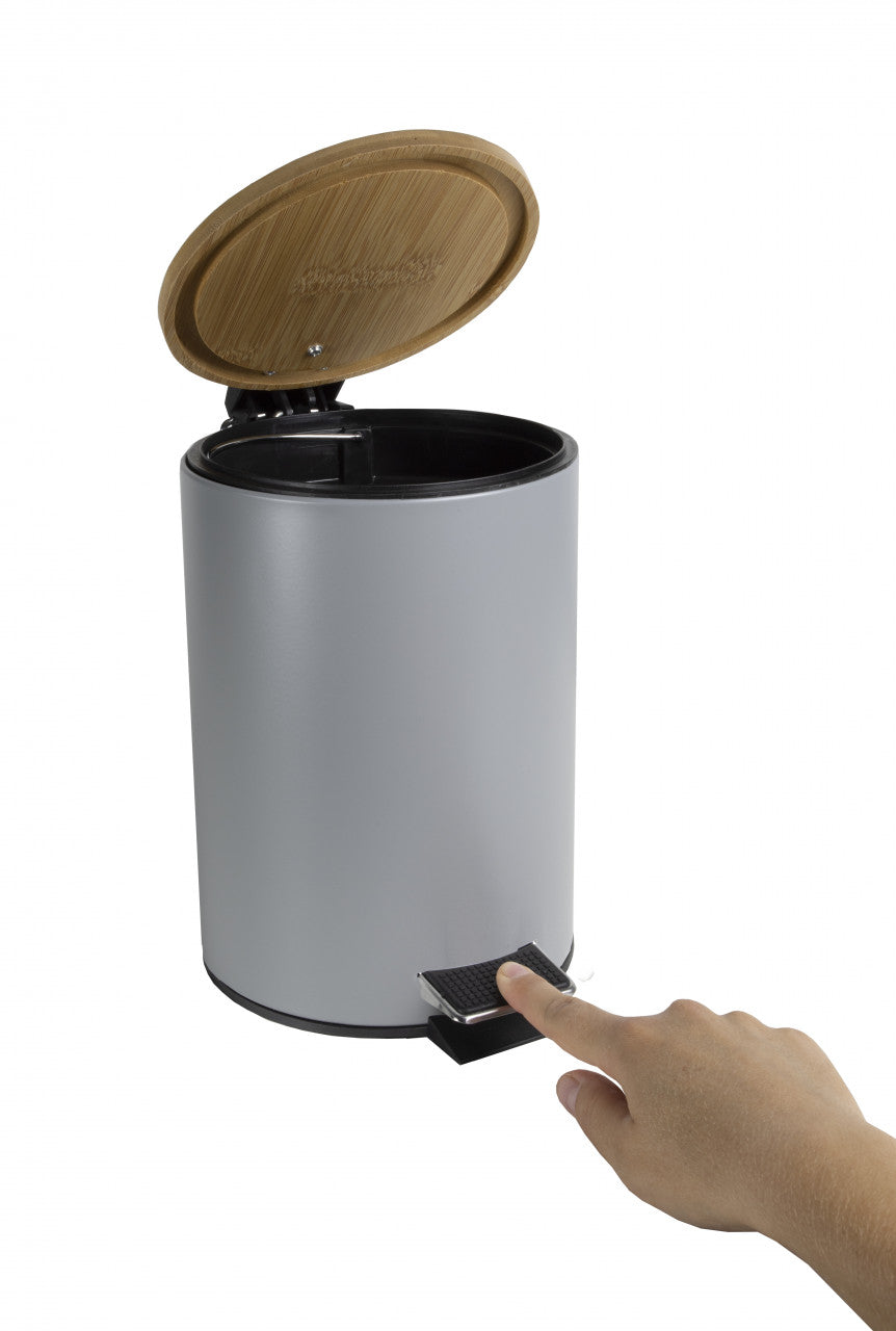 Coș de gunoi cu pedală 3L capac bambus Scandic JOTTA