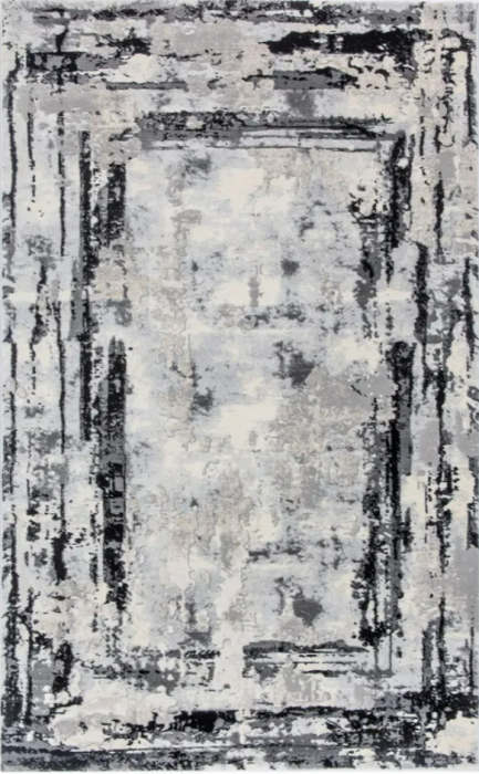 Covor Rose Negru- Gri, 100x200cm