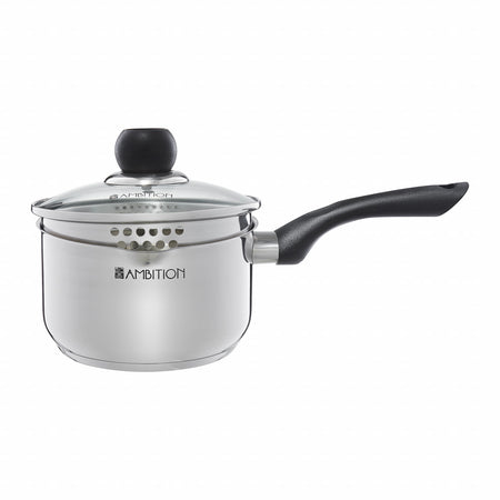 Cratiță inox cu capac strecurător 16 cm, 1.8 L, Vikos AMBITION 60726