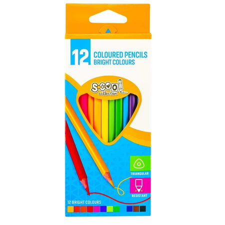 Creioane color, 12 culori/set, triunghiulare, copii, SC003 S-COOL / OFFISHOP