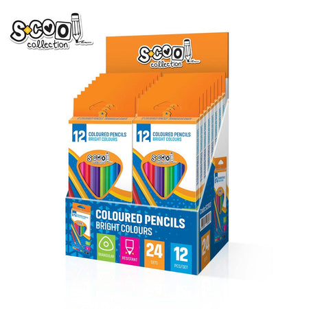 Creioane color, 12 culori/set, triunghiulare, copii, SC003 S-COOL / OFFISHOP