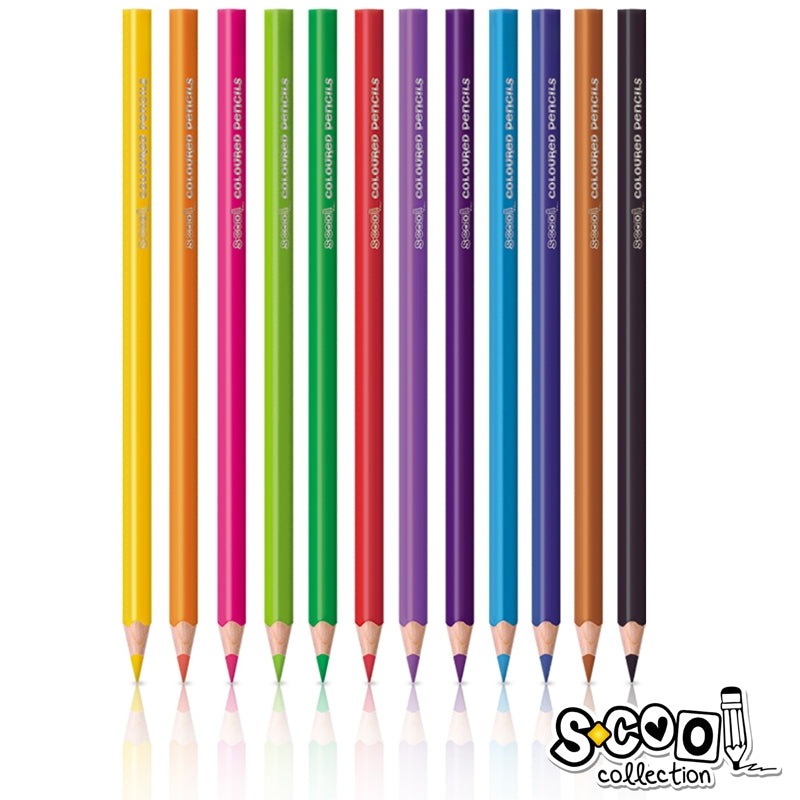 Creioane color, 12 culori/set, triunghiulare, copii, SC003 S-COOL / OFFISHOP