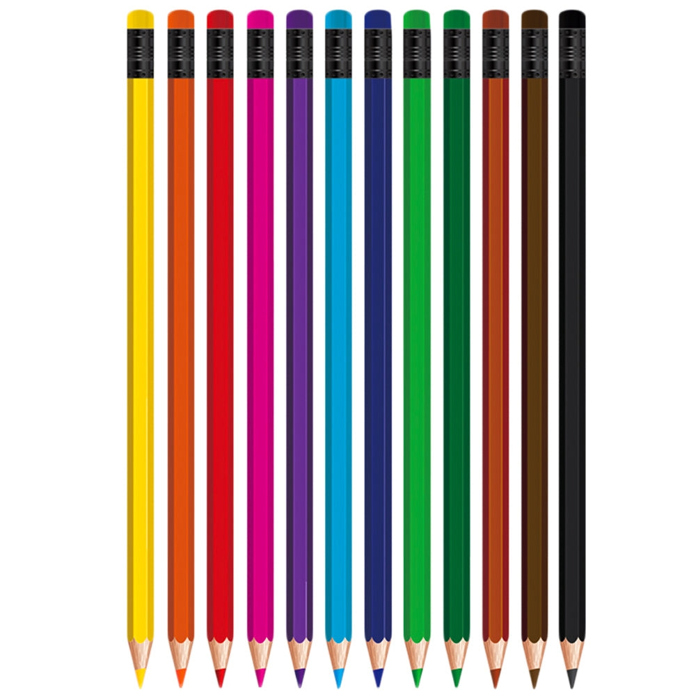 Creioane Color Cu Radiera , 12 Cul/set Sc1481