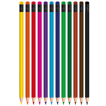 Creioane Color Cu Radiera , 12 Cul/set Sc1481