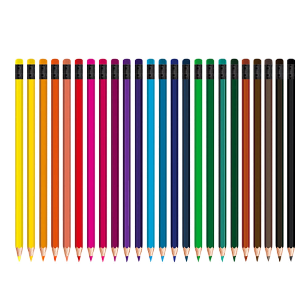 Creioane Color Cu Radiera, 24 Cul/set