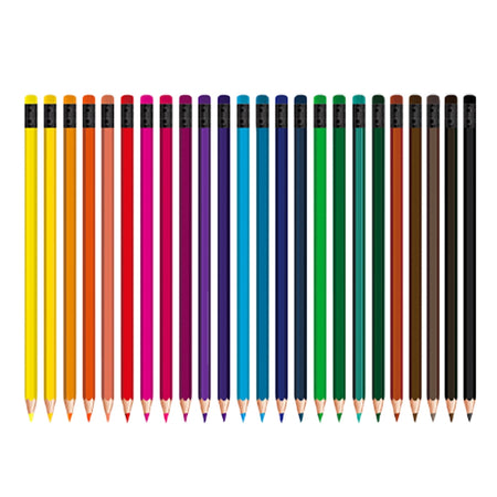 Creioane Color Cu Radiera, 24 Cul/set