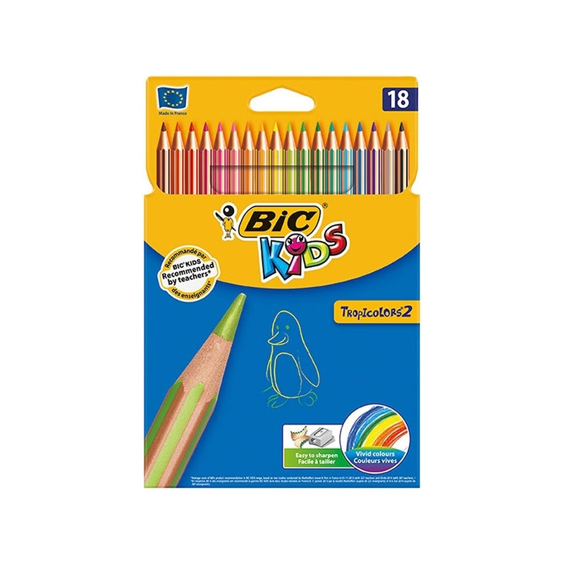 Creioane colorate Tropicolors set 18 pentru copii BIC 9375172