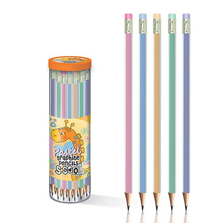 Creion grafit HB, cu radieră, pastel, 48 buc/cutie - S-COOL / OFFISHOP SC146