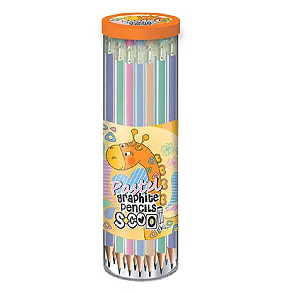Creion grafit HB, cu radieră, pastel, 48 buc/cutie - S-COOL / OFFISHOP SC146