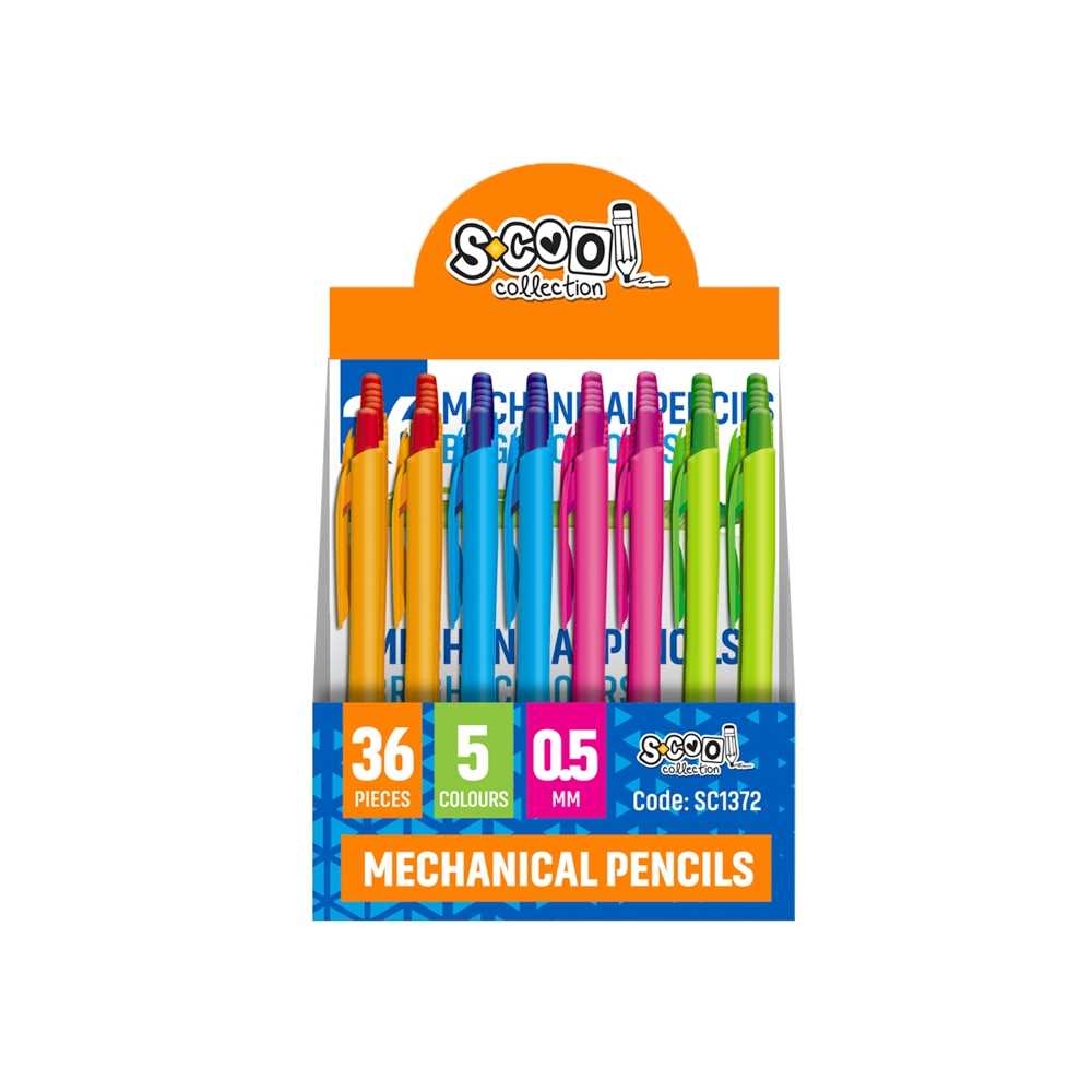 Creion mecanic 0.5 mm Bright colors 36 buc display SC1372 S-COOL / OFFISHOP