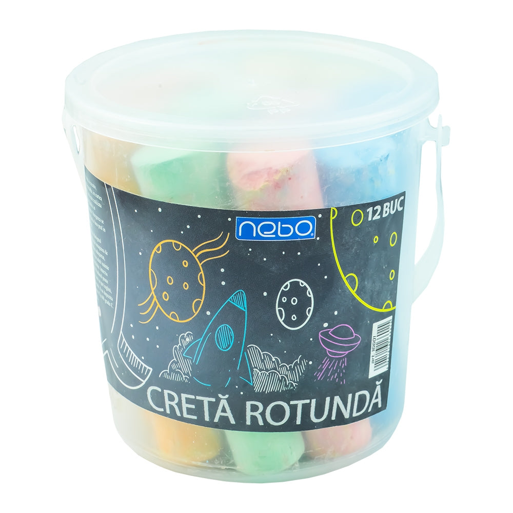 Creta JUMBO color, rotunda, 12 buc/set - NEBO