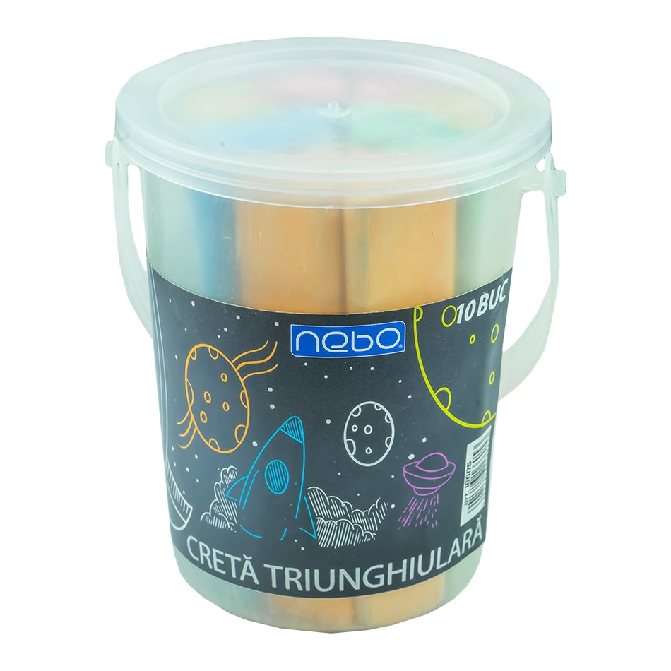 Creta JUMBO color, triunghiulara, 10 buc/set - NEBO