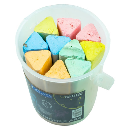 Creta JUMBO color, triunghiulara, 10 buc/set - NEBO