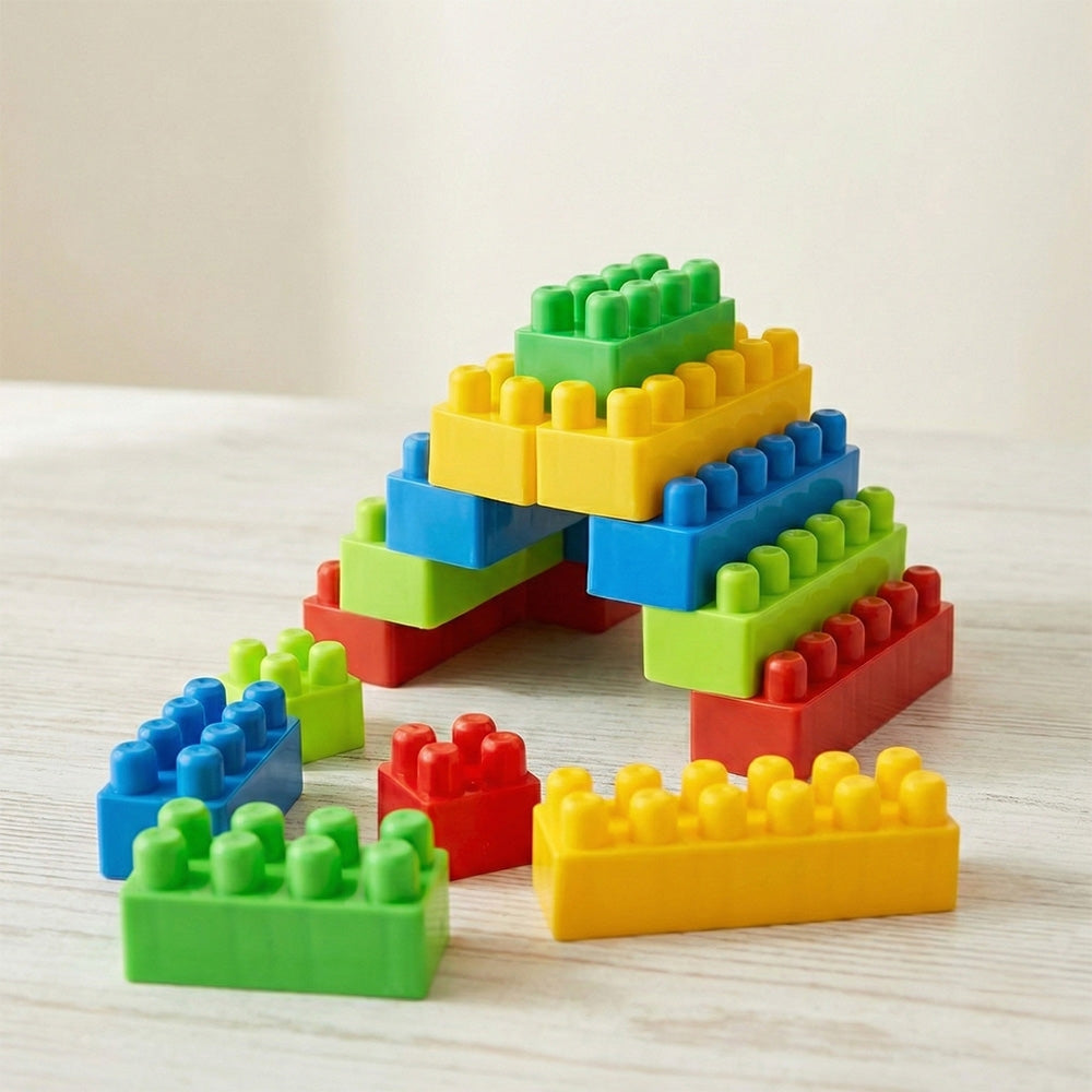 Cuburi constructie 65 piese pentru copii, plastic, ROBENTOYS 16065