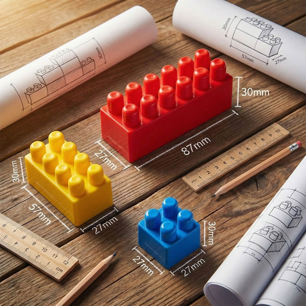 Cuburi constructie 65 piese pentru copii, plastic, ROBENTOYS 16065