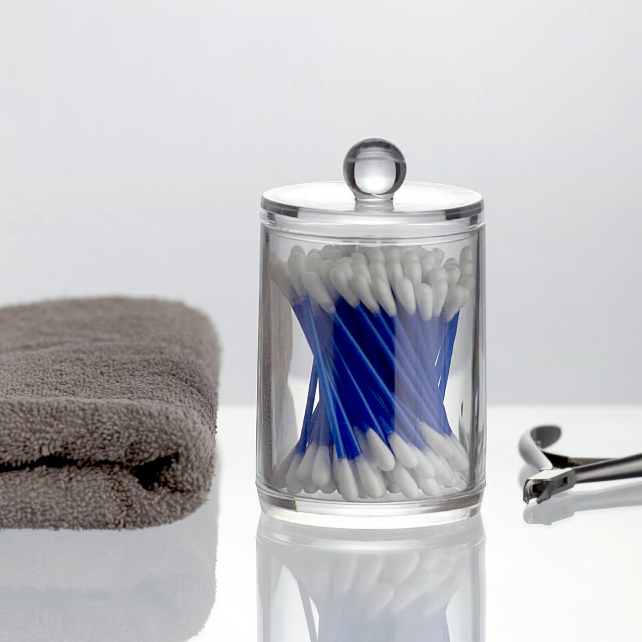 Cutie beauty rotundă transparentă cu capac 7 cm JOTTA pentru baie