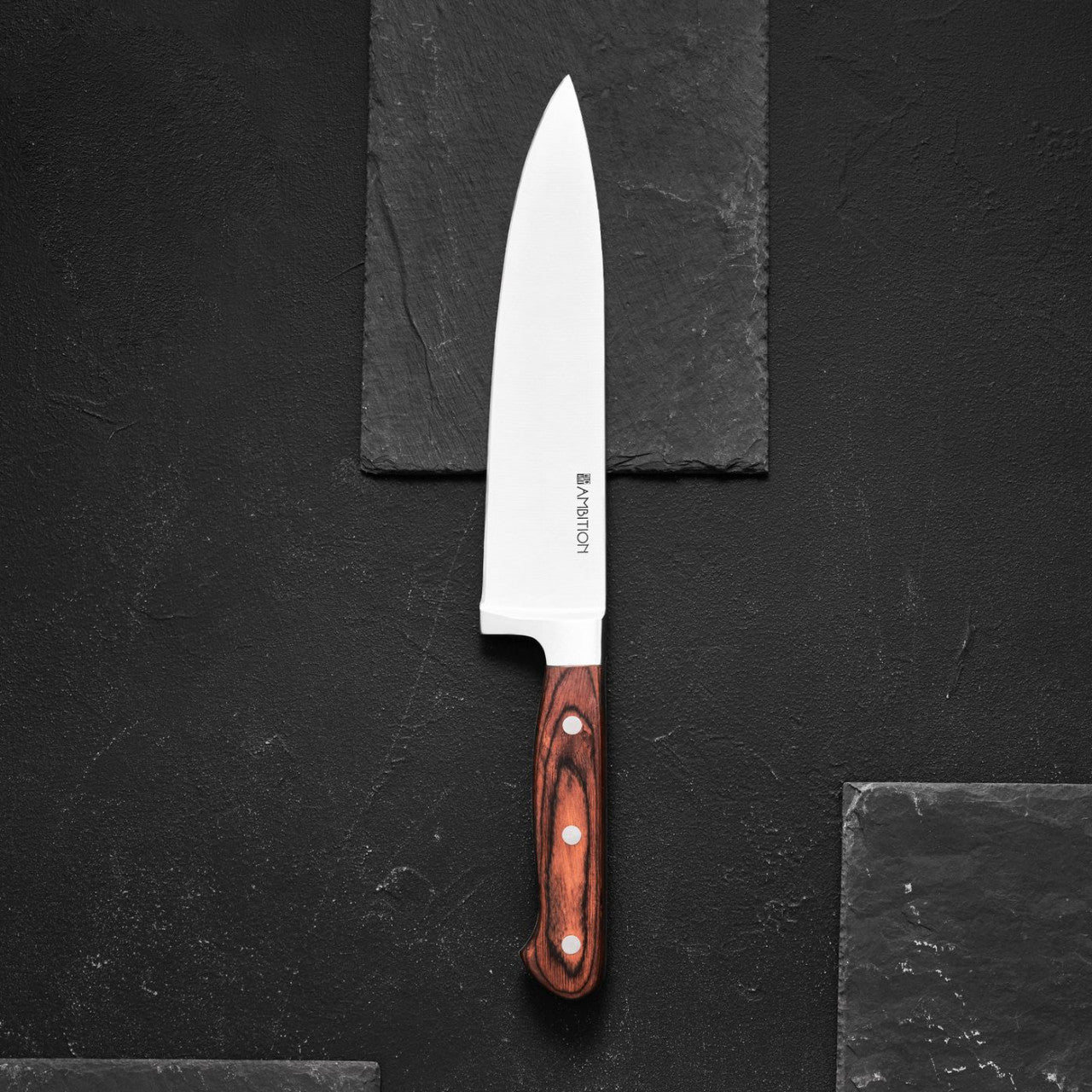 Cutit bucatar Titanium Ambition din otel inoxidabil, maner lemn, ergonomic
