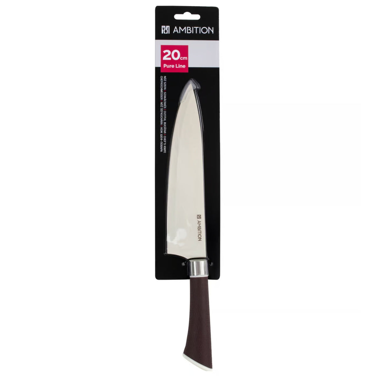 Cuțit chef 20 cm, Pure Line, oțel inoxidabil, design elegant Ambition 20355