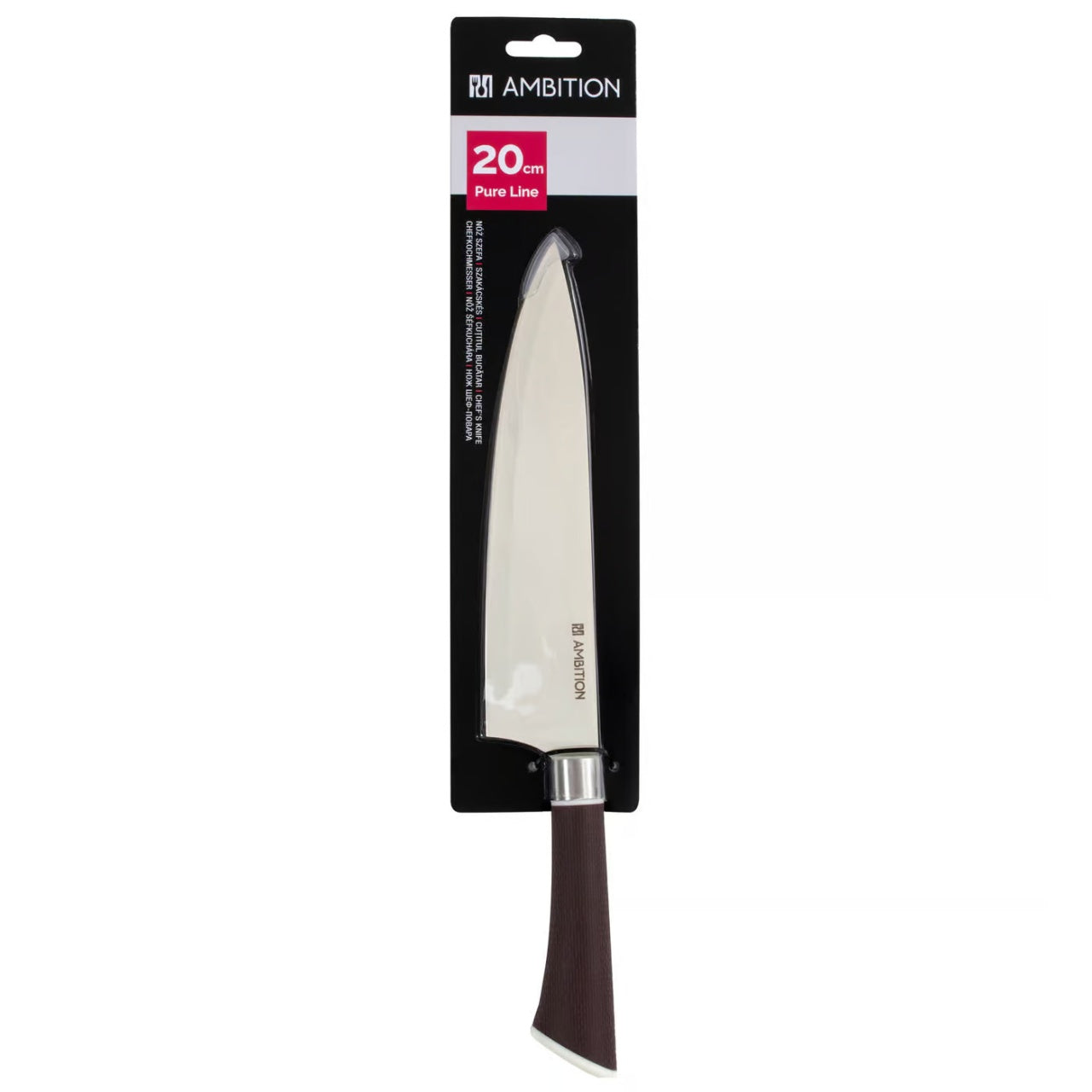 Cuțit chef 20 cm, Pure Line, oțel inoxidabil, design elegant Ambition 20355