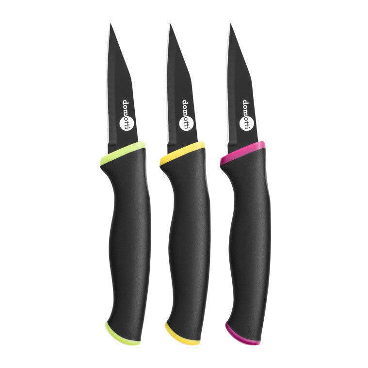 Cuțit decojire 9 cm, mix culori, Nero cu mâner ergonomic Domotti 20472