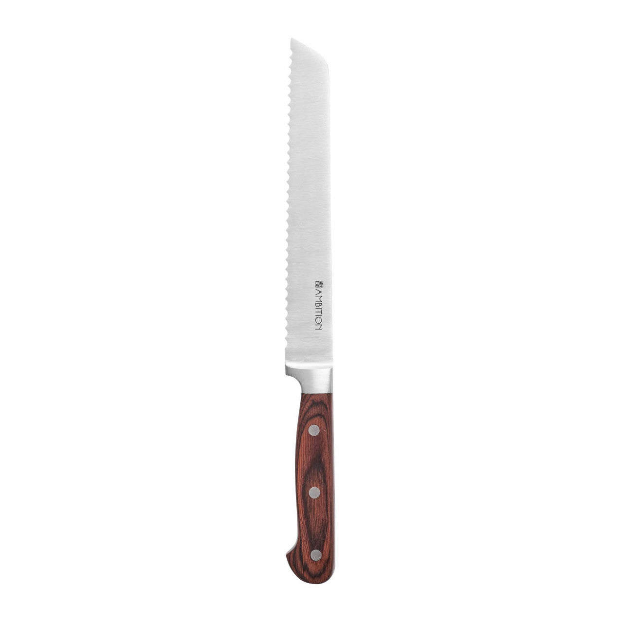 Cuțit pâine 20 cm, Titanium, oțel inoxidabil, mâner lemn, Ambition 20342
