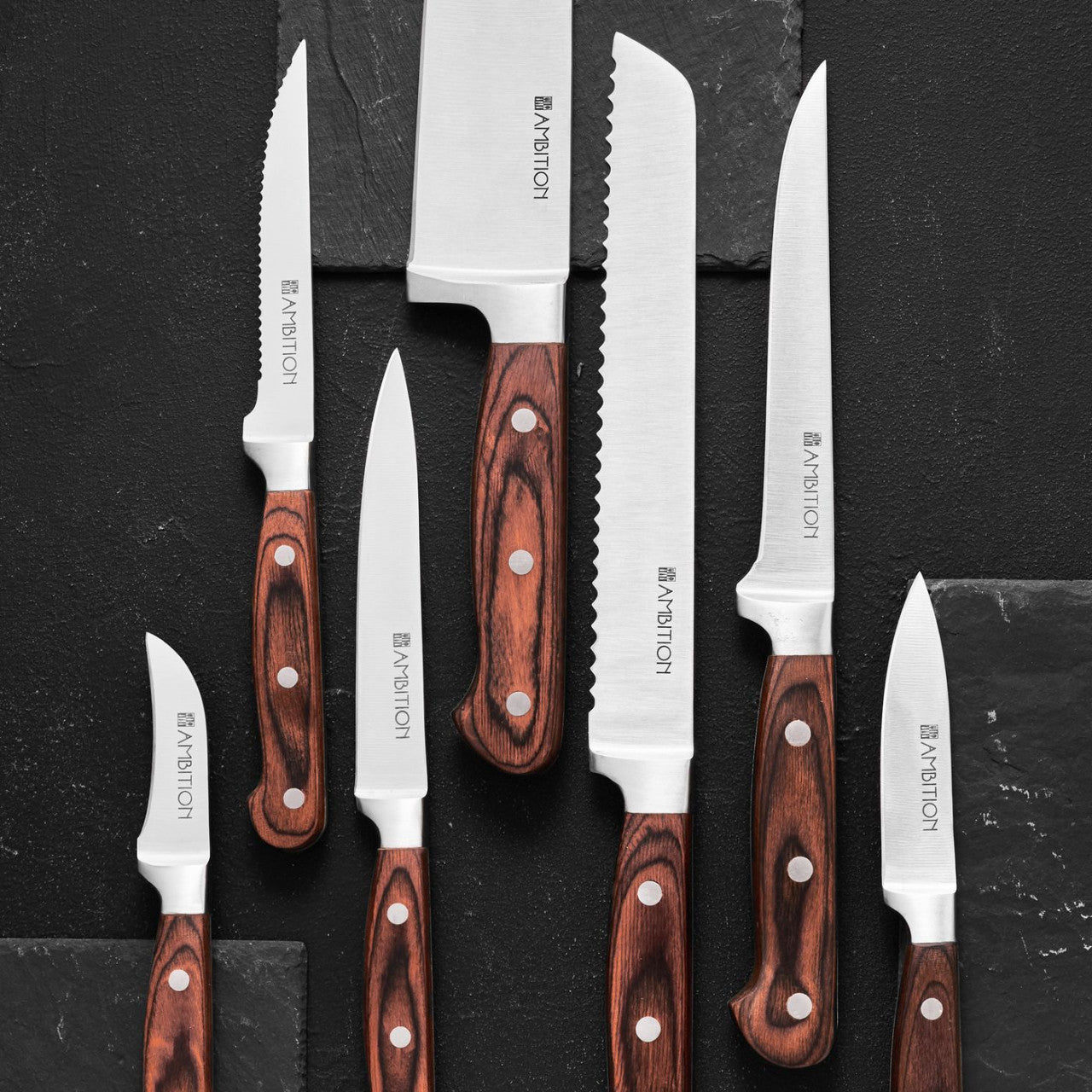 AMBITION Cuțit universal Titanium, ergonomic, cu lamă din oțel inoxidabil 20 cm