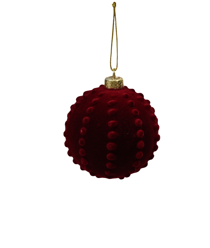 XMAS GLOB 8CM DE AGATAT DIN PLASTIC CU CATIFEA BORDO 16040BU