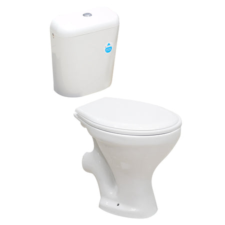 Set vas WC pe pardoseală cu rezervor, capac polipropilenă, evacuare laterală Regata 272247