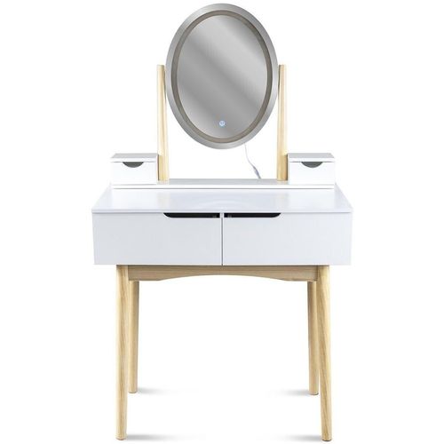 Masa De Toaleta Cu Scaun si Oglinda Led Ovala 39x50cm, 140x80x40cm