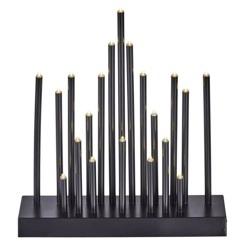 Decoratiuni - 20 Led-Uri Sfesnic Negru, 27 Cm 3x Aa Alb Cald, Ip20, Temporizator