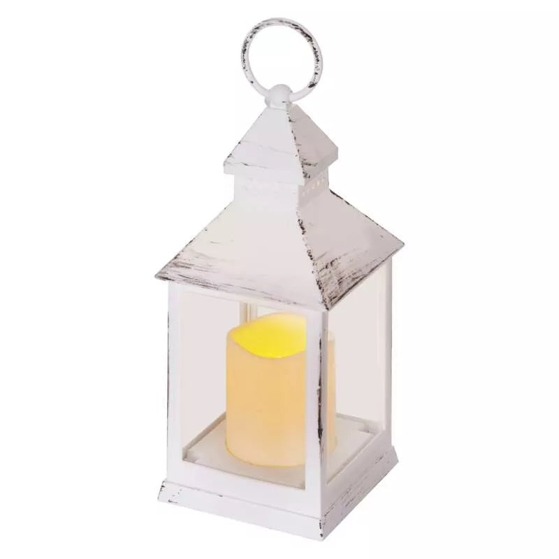 Lampa - 12 Led, Alb Laptos, 24 Cm, Alb, 3x Aaa, Vintage, Ip20, Temporizator