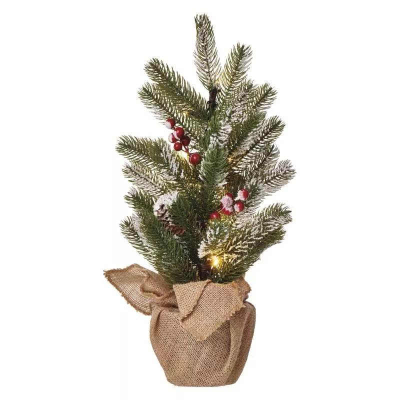 Decoratiuni - 20 Led-Uri Brad 52 Cm 3x Aa Ip20, Alb Cald, Cronometru