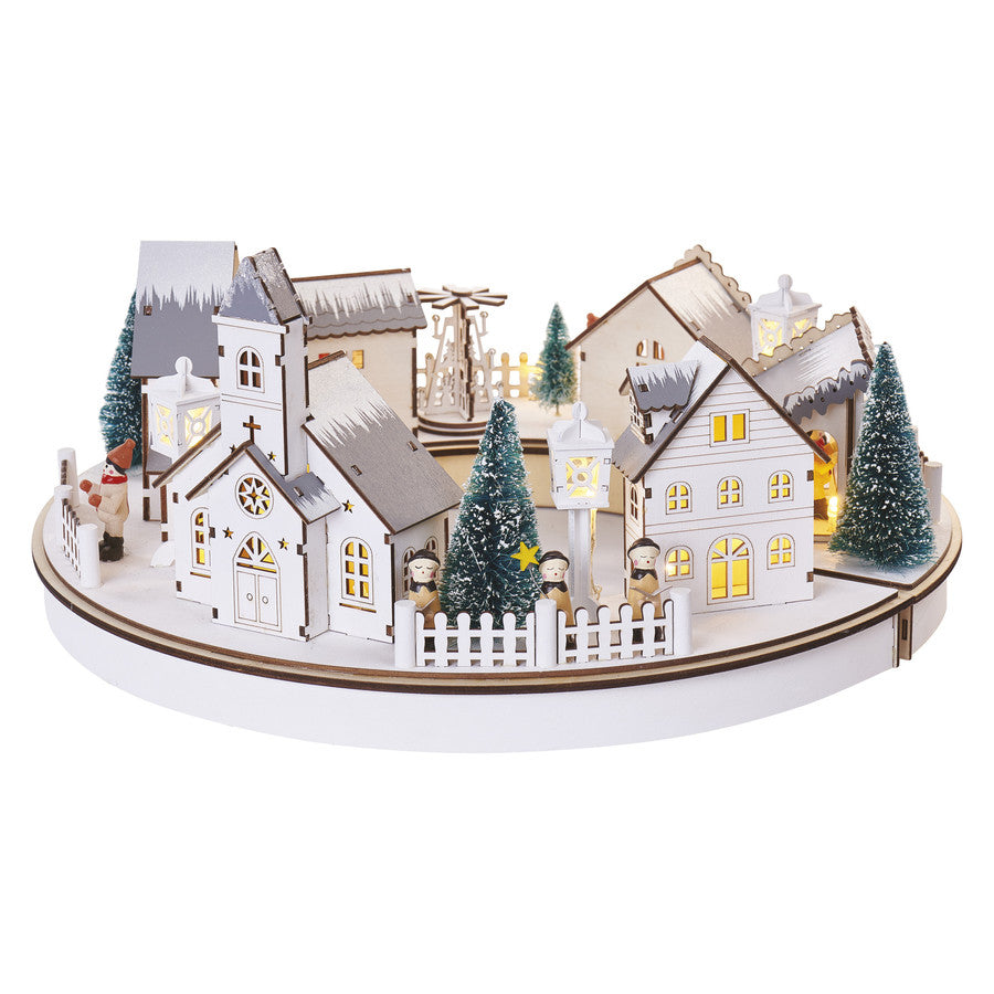 Decoratiuni - 2x 4 Led Oras Rotund, 39x12 Cm, 4x Aa, Alb Cald, Ip20,te