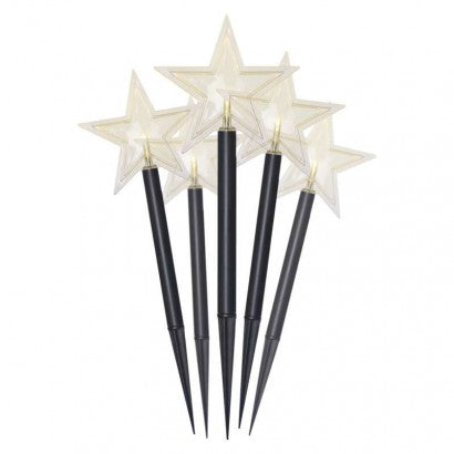 Decor De Gradina - 5 Led-Uri Stele 30 Cm, Alb Rece, Ip44, Cronometru
