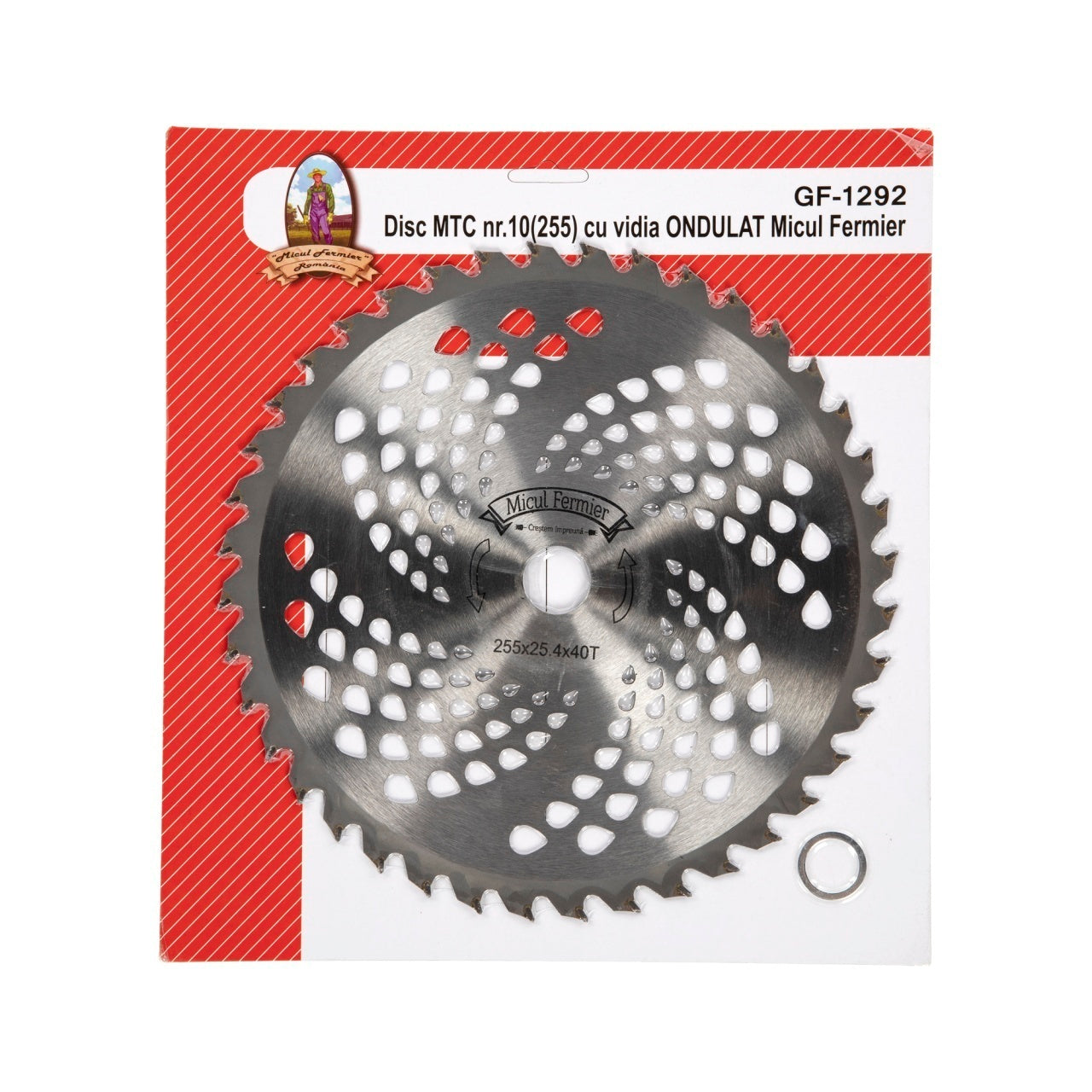 Disc motocoasă vidia ondulat Ø255 mm 40T, tăiere rapidă, Micul Fermier GF-1292