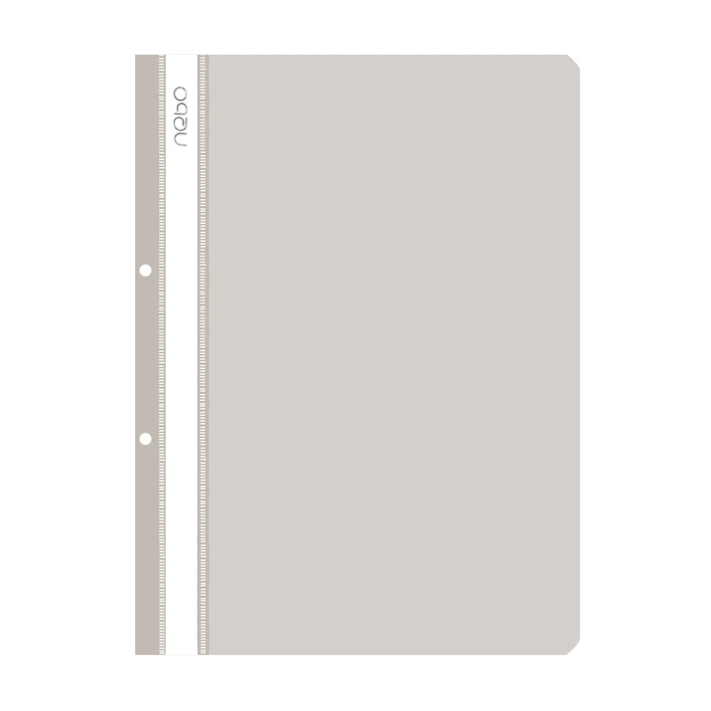 Dosar plastic A4 gri cu șină metalică și cotor perforat NEBO 16980-2