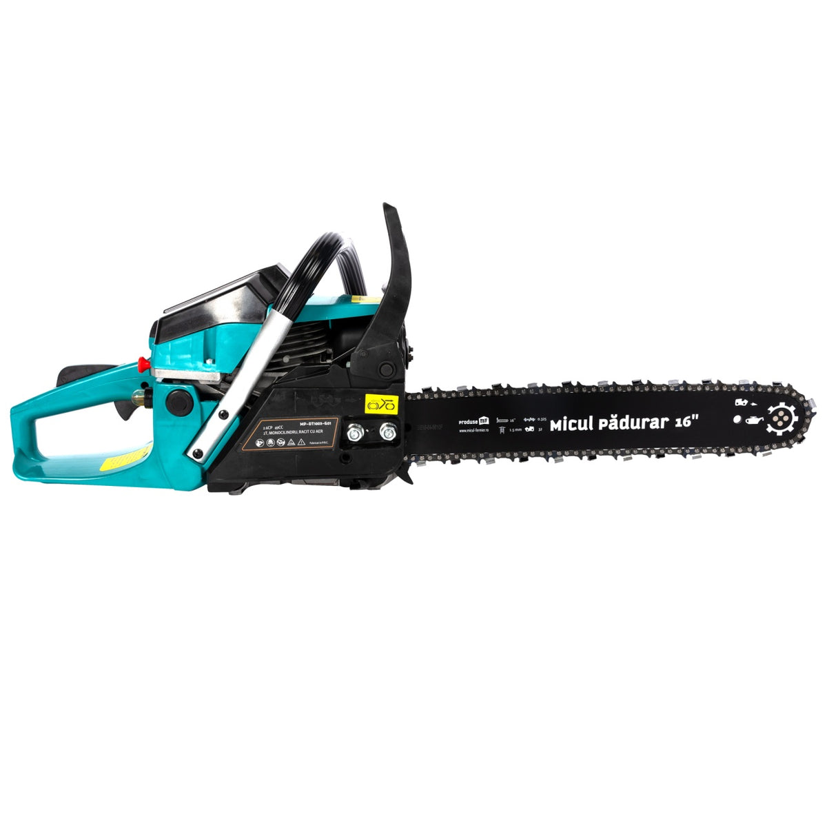 Drujbă Micul Padurar 49cc, 2.6 CP, lamă 16'' și lanț, pornire rapidă Micul Padurar MP-DT1003-G01