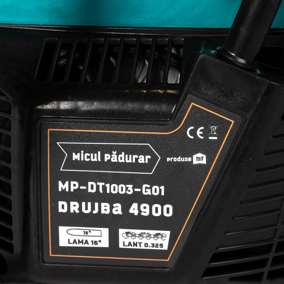 Drujbă Micul Padurar 49cc, 2.6 CP, lamă 16'' și lanț, pornire rapidă Micul Padurar MP-DT1003-G01