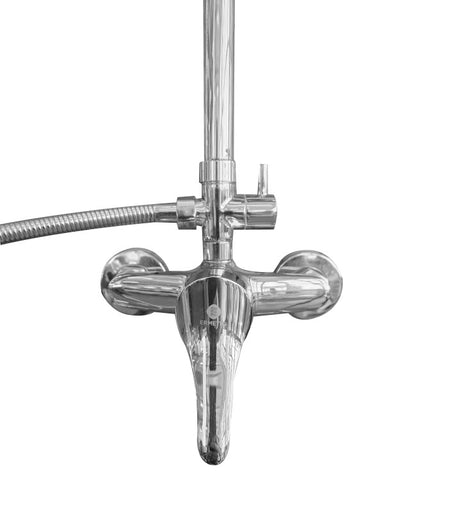 Set duș fix și mobil cu baterie monocomandă, coloană 103 cm și pară fixă 200 × 200 mm