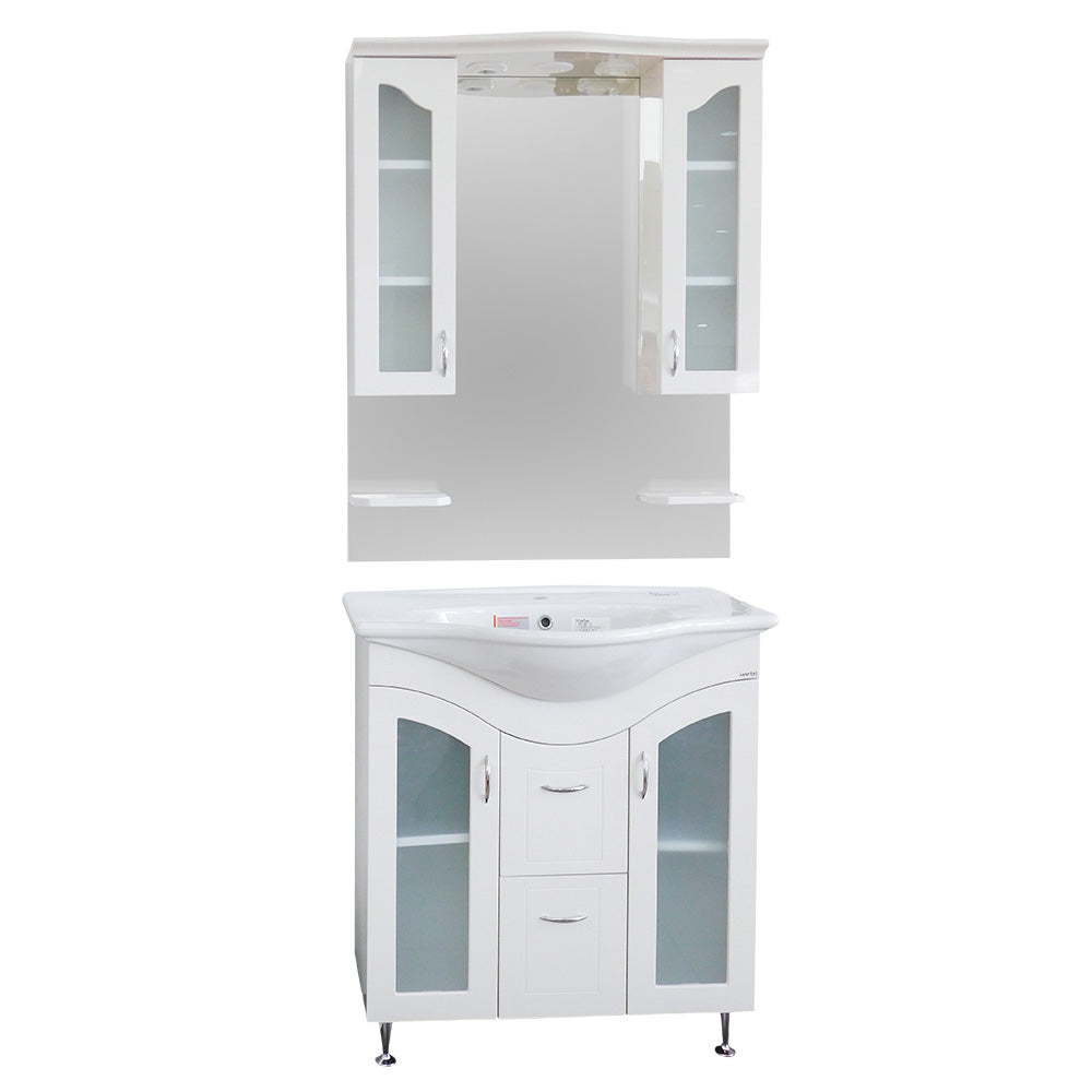 Set mobilier baie Palmiye alb 3 piese, 105 cm - Martat 268291