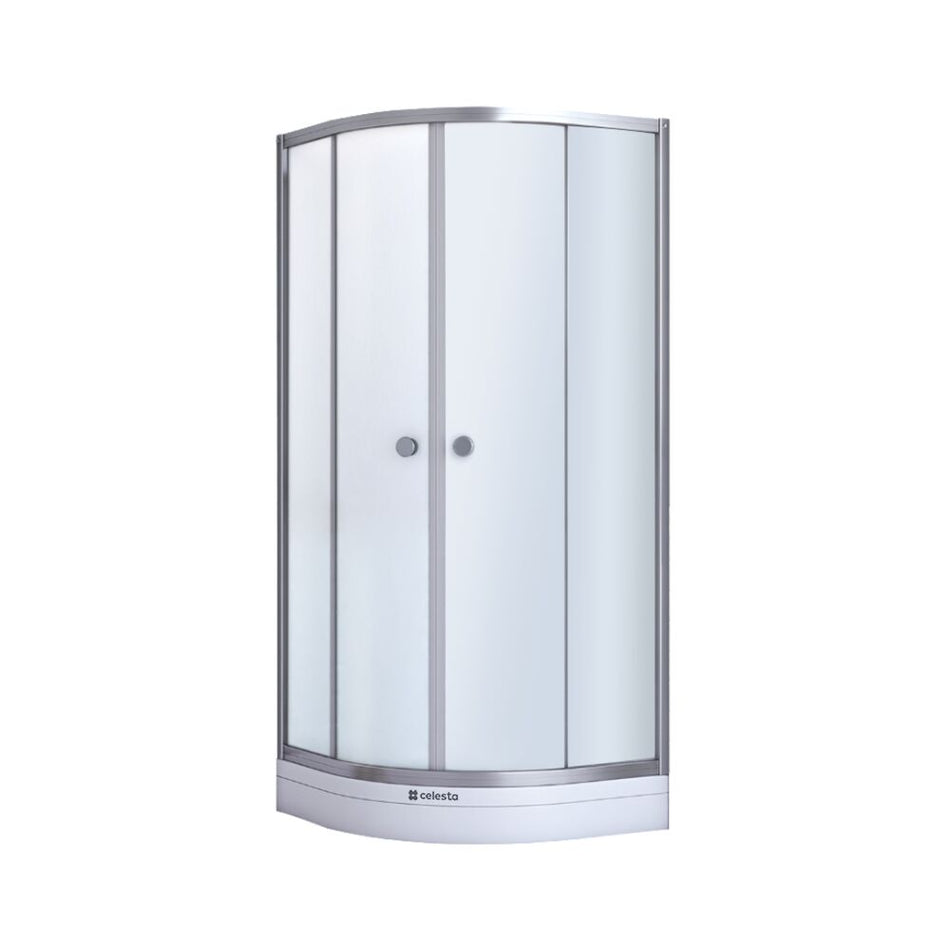 Cabina De Dus Colt Semirotunda Londra 90*90*195 Cm, Sticla Clear 4mm   cadita cu sifon inclusa
