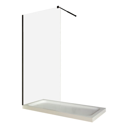 Paravan duș walk-in, sticlă transparentă 6 mm, profil negru, tija extensibilă 100×200 cm Celesta 276949