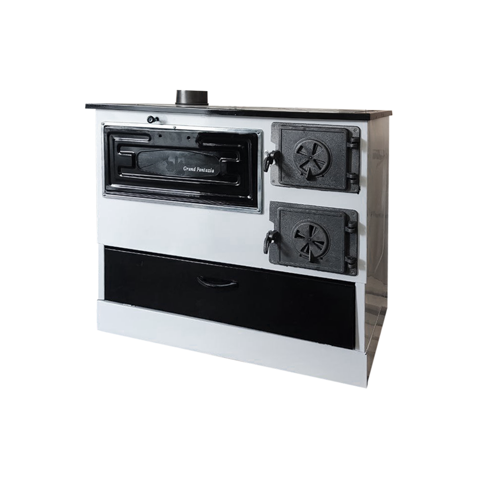 Soba Pe Lemne Grand Fantazia Alb 8.4 Kw Stanga, 890x510x750mm
