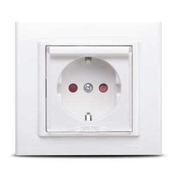 Priza Schuko Protectie Copii Capac St Alb Ovio Mina