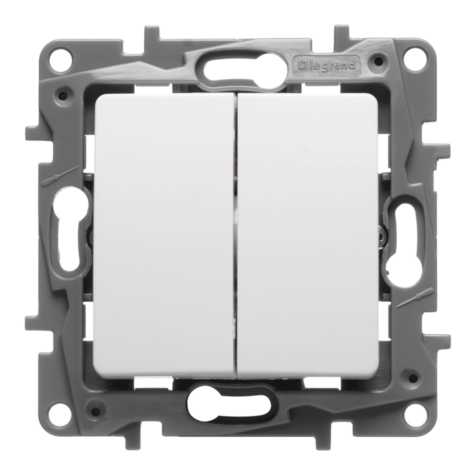 Intrerupator Dublu Cap-scara 10 A, Alb, Legrand Salbei