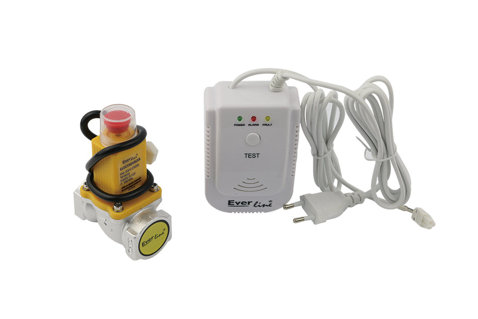 Set Detector Gaz 220v/ac Cu Electrovalva 9-12v/cc 3/4"