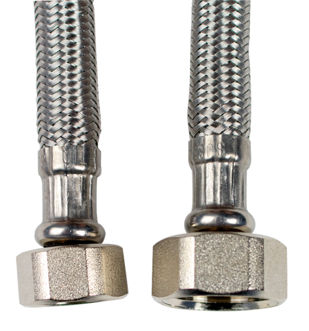 Racord flexibil cu împletitură inox de 60 cm cu filete 1/2 × 3/8 interior-interior