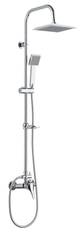 Set duș fix și mobil cu baterie monocomandă, coloană 103 cm și pară fixă 200 × 200 mm