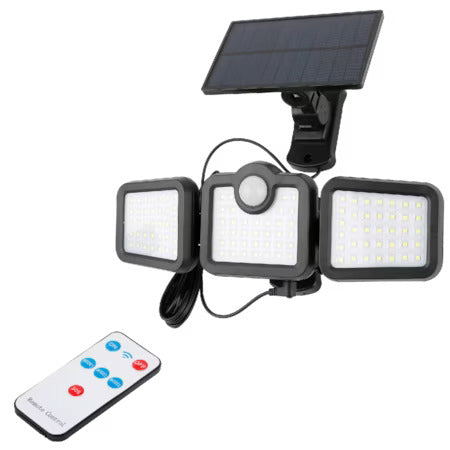 Lampa Solara Led Smd 15w Triplu Cu Senzor De Mi?care Plastic Entac
